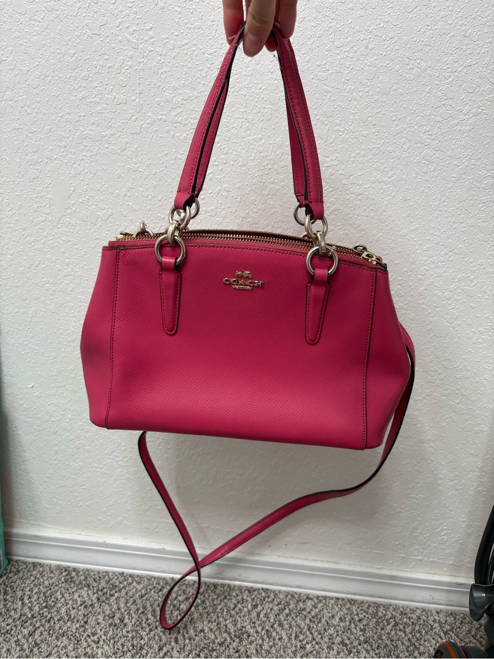 pink coach christie carryall bag
